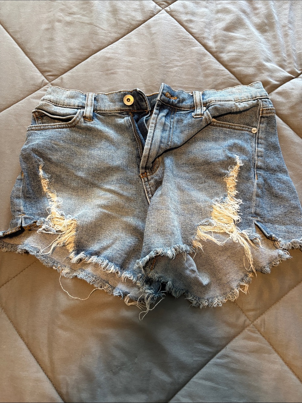 Kendall & Kylie Light Blue Distressed Denim Shorts